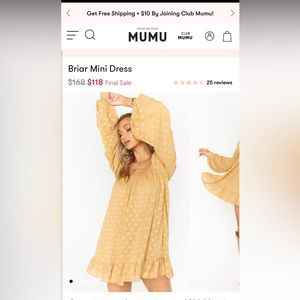 Show Me Your Mumu Dotted Swiss Briar Mini Dress Boho Summer Western Size Large L